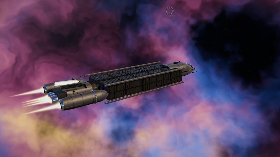 Galeão, cargueiro T5 da Meridian Works, captura do jogo